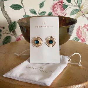 Nelly Phelan Gemstone Sunburst Earrings